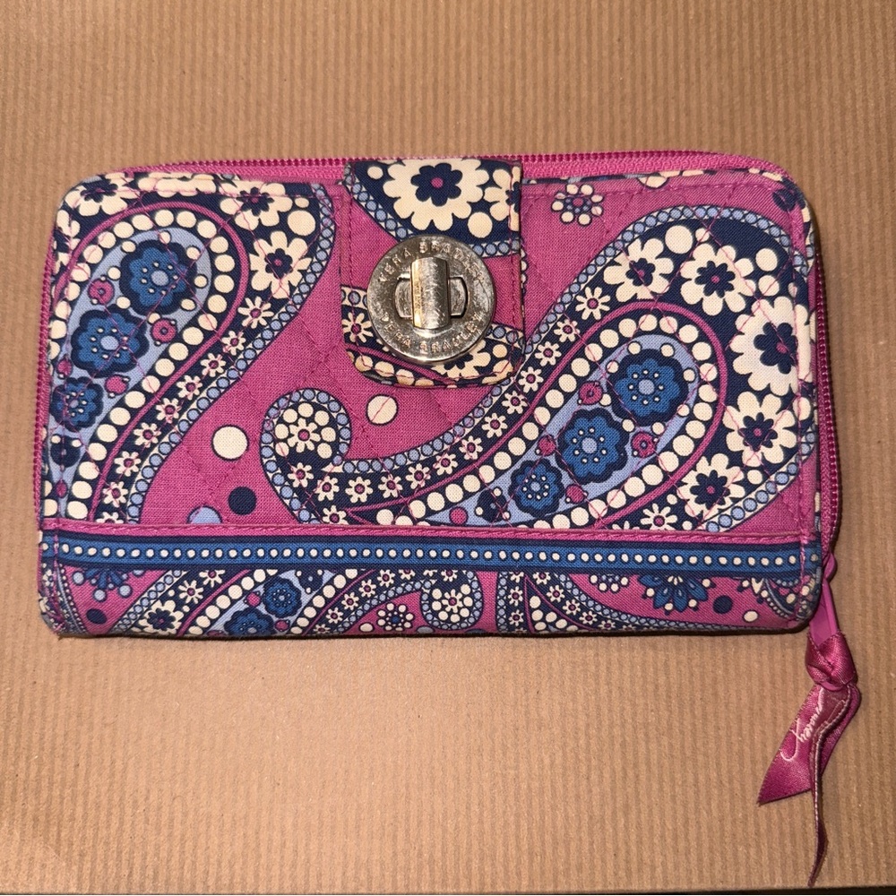 Vera Bradley Purple and Blue Paisley Wallet